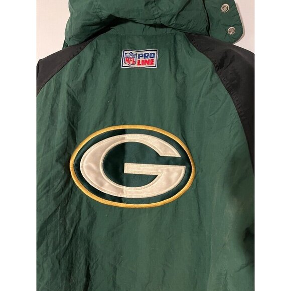 VTG Starter Green Bay Packers Pullover Anorak Hooded Jacket Coat Sz XL 90s - Picture 9 of 9